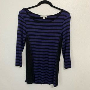 purple black striped small long sleeve size small